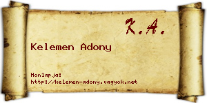 Kelemen Adony névjegykártya